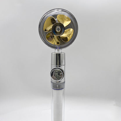 Shower Head Water Saving Flow 360 Degrees Rotating With Small Fan