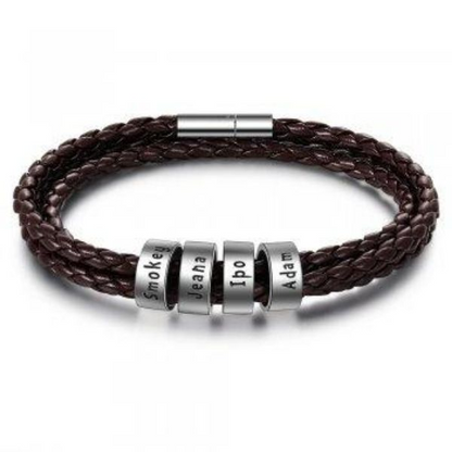 Men's Custom Leather Bracelet Personalized