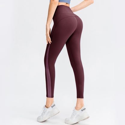 High Waist Hip Lift Brocade Double-sided Yoga Pants