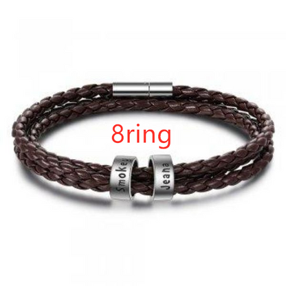 Men's Custom Leather Bracelet Personalized