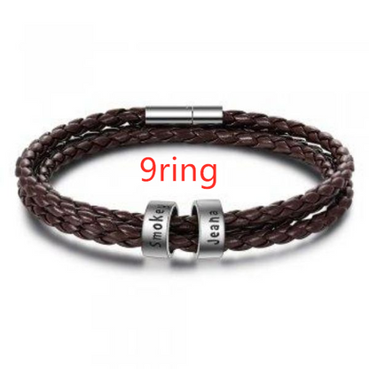 Men's Custom Leather Bracelet Personalized