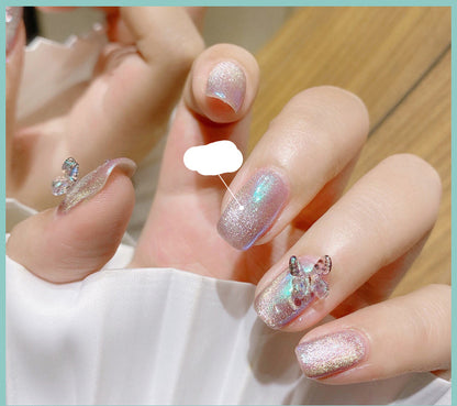 Milk Tea Crystal Stone Nail Polish