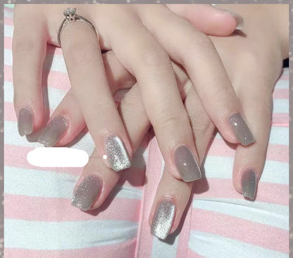 Milk Tea Crystal Stone Nail Polish