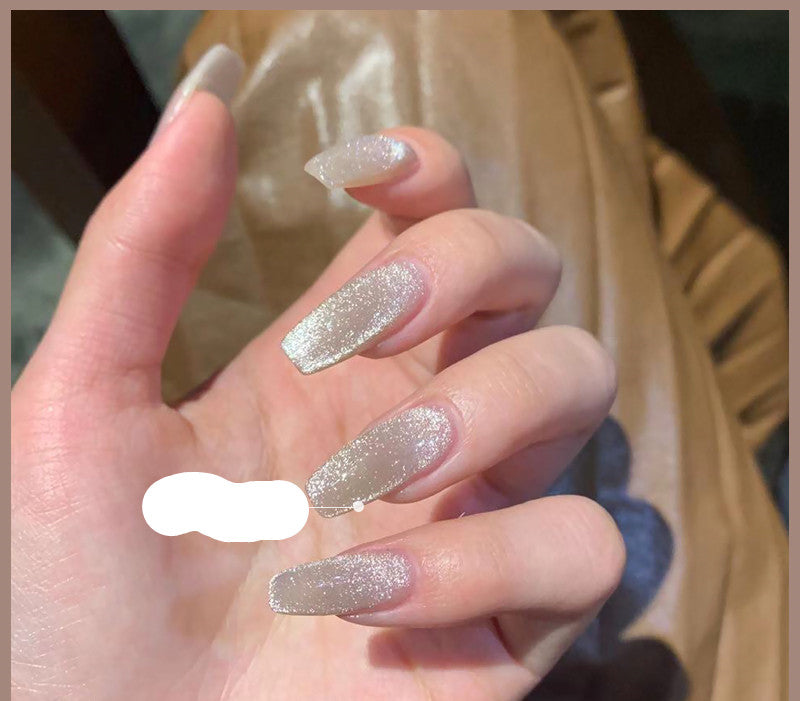 Milk Tea Crystal Stone Nail Polish