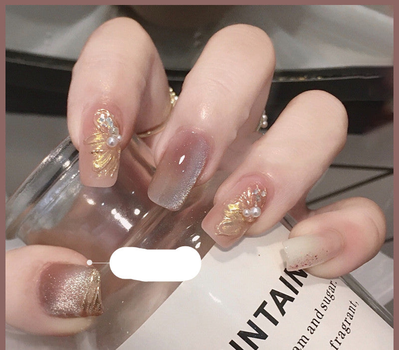 Milk Tea Crystal Stone Nail Polish