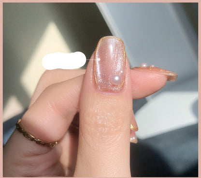 Milk Tea Crystal Stone Nail Polish