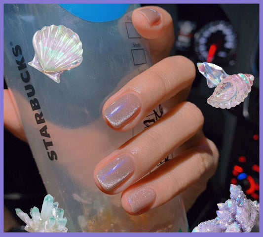 Milk Tea Crystal Stone Nail Polish