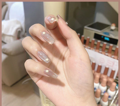 Milk Tea Crystal Stone Nail Polish