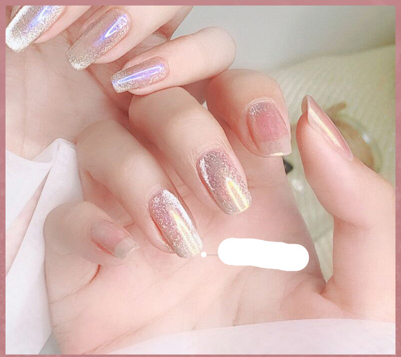 Milk Tea Crystal Stone Nail Polish