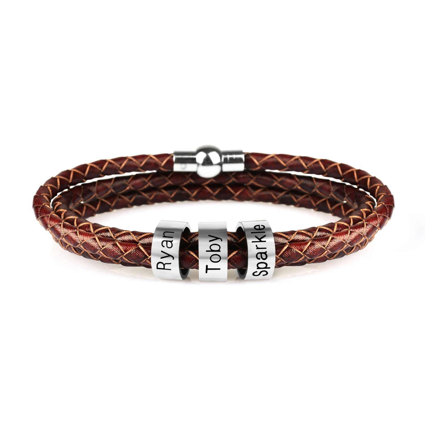 Men's Custom Leather Bracelet Personalized