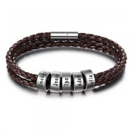 Men's Custom Leather Bracelet Personalized