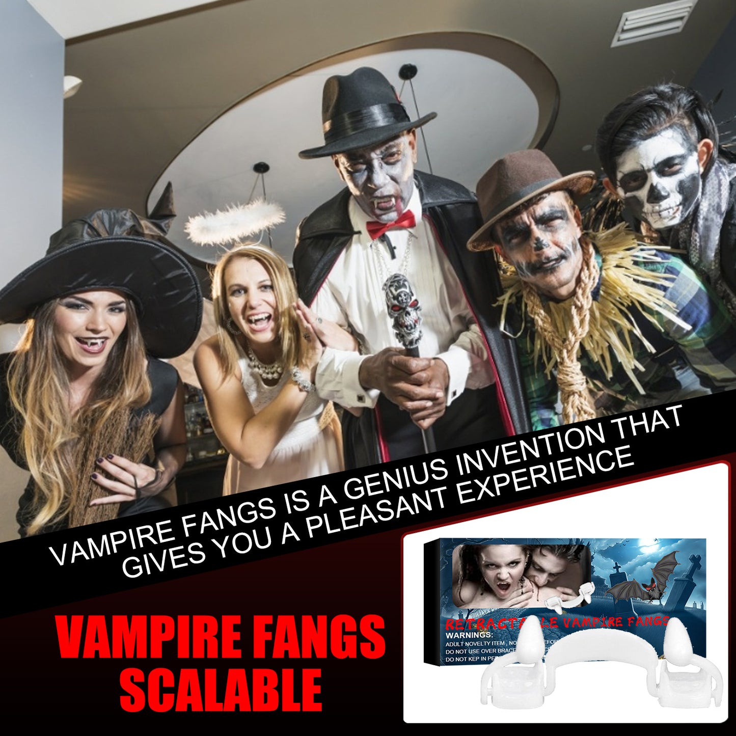 Einziehbare Halloween-Vampirzähne