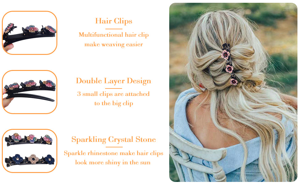 Four-Leaf Clover Crystal Hairclips