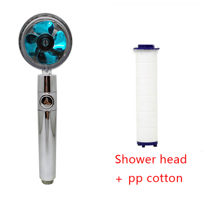 Shower Head Water Saving Flow 360 Degrees Rotating With Small Fan