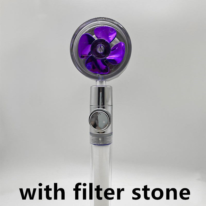 Shower Head Water Saving Flow 360 Degrees Rotating With Small Fan