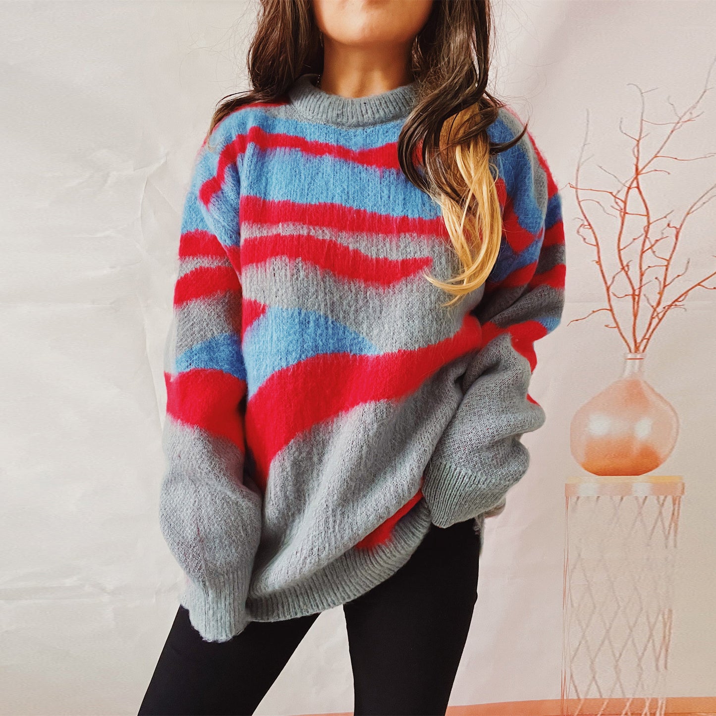 Asymmetric Striped Sweater