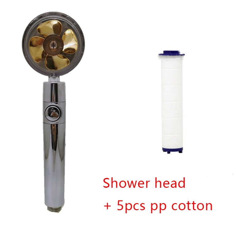 Shower Head Water Saving Flow 360 Degrees Rotating With Small Fan