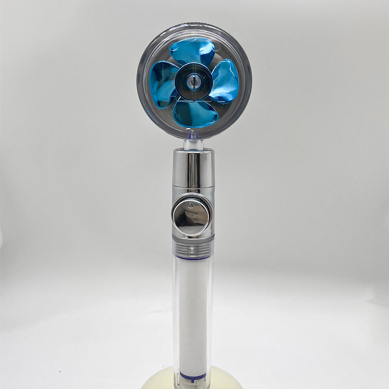 Shower Head Water Saving Flow 360 Degrees Rotating With Small Fan