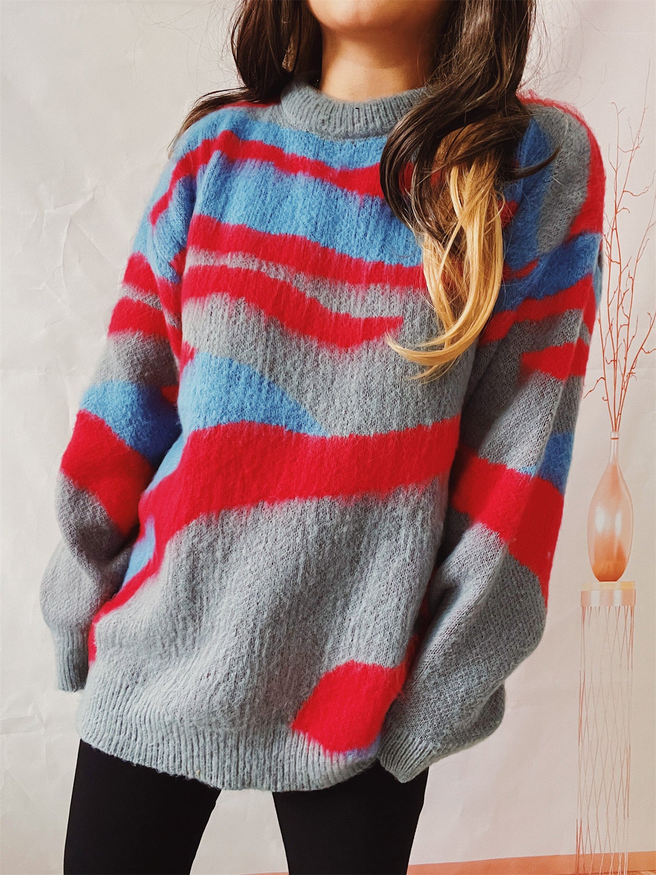 Asymmetric Striped Sweater