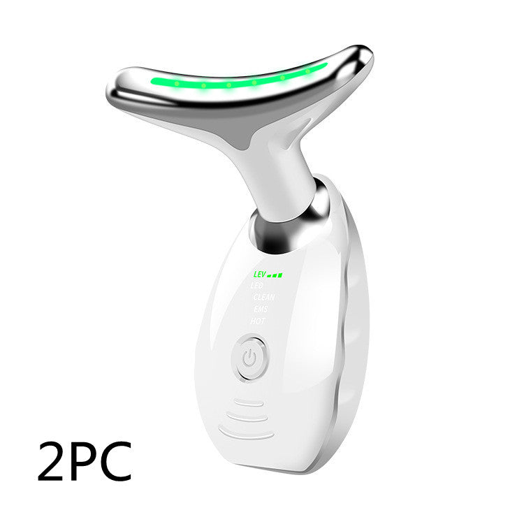 Neck Face Beauty Device LED Photon Therapy Skin Tighten Reduce Double Chin Anti Wrinkle Remove Lifting Massager