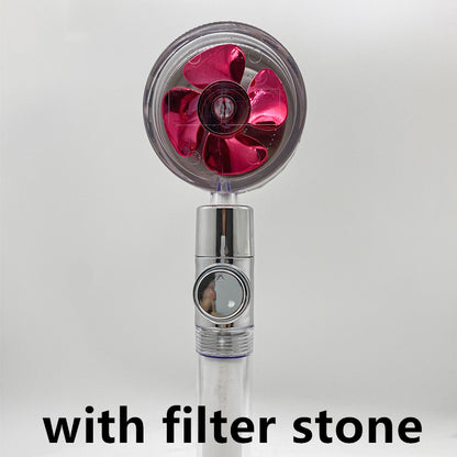 Shower Head Water Saving Flow 360 Degrees Rotating With Small Fan