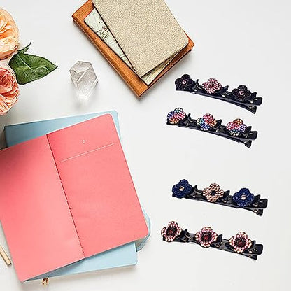 Four-Leaf Clover Crystal Hairclips