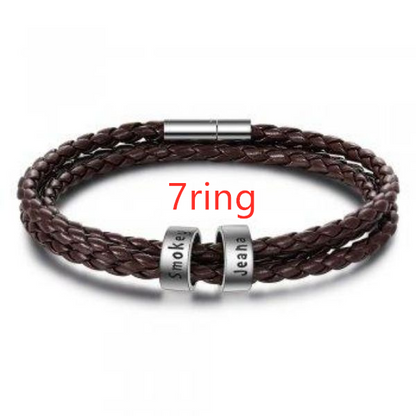 Men's Custom Leather Bracelet Personalized