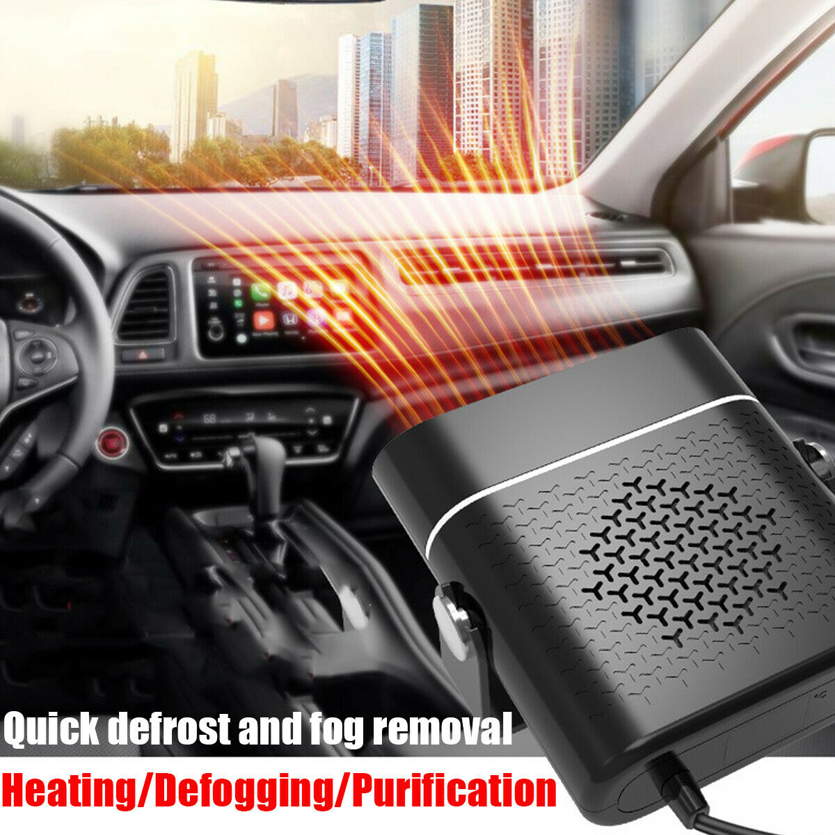 3 In 1 Car Heater Defogger Plug In Cigarette Lighter Anti-Fog