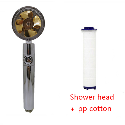 Shower Head Water Saving Flow 360 Degrees Rotating With Small Fan