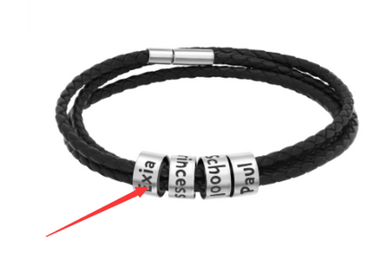 Men's Custom Leather Bracelet Personalized