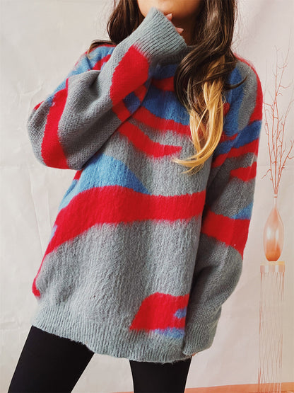 Asymmetric Striped Sweater