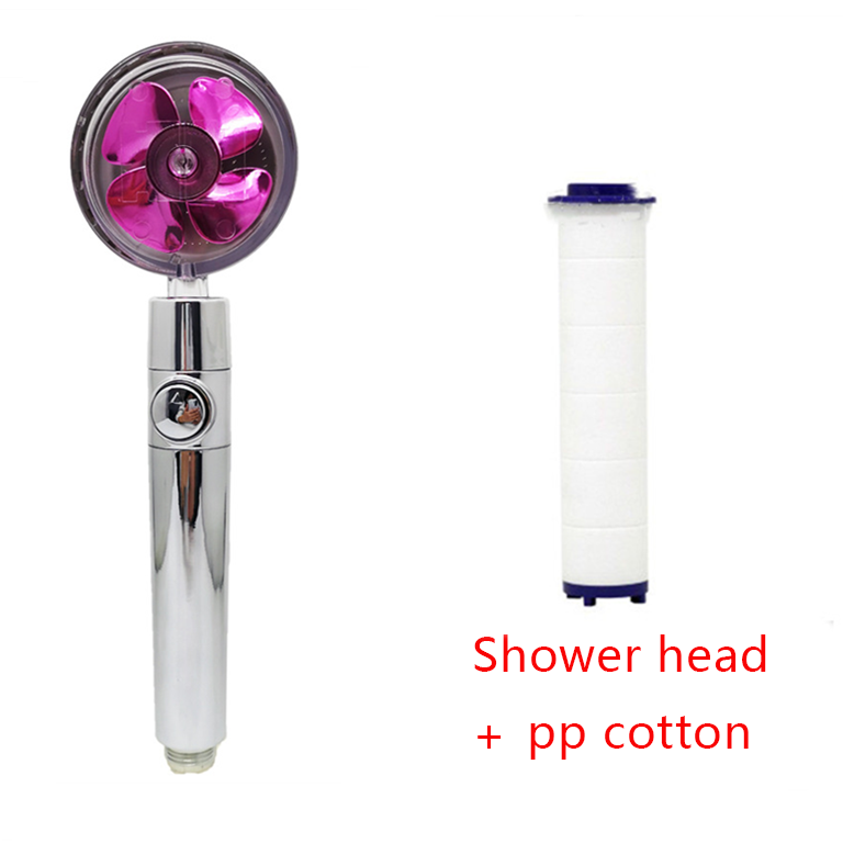 Shower Head Water Saving Flow 360 Degrees Rotating With Small Fan