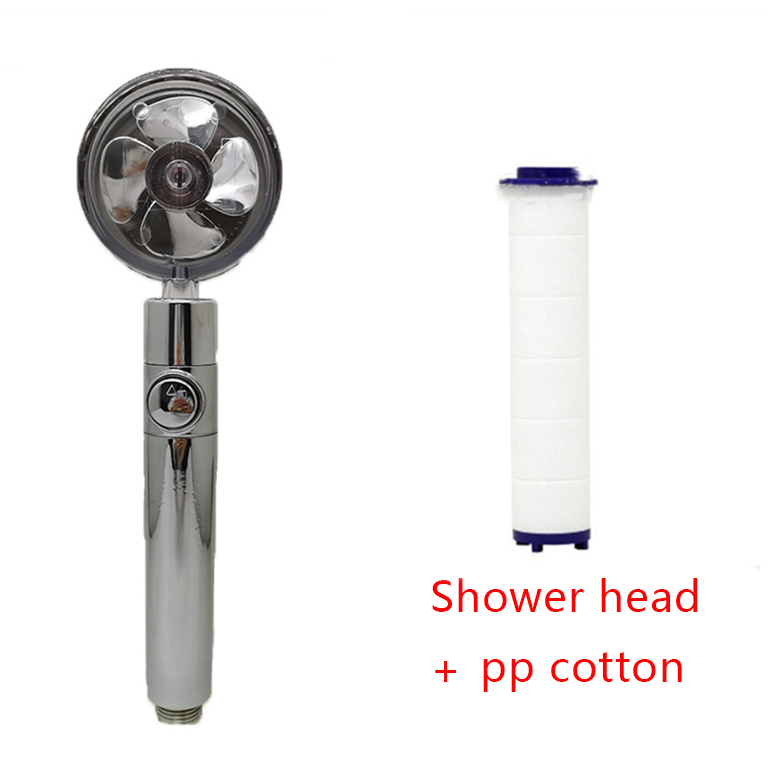 Shower Head Water Saving Flow 360 Degrees Rotating With Small Fan