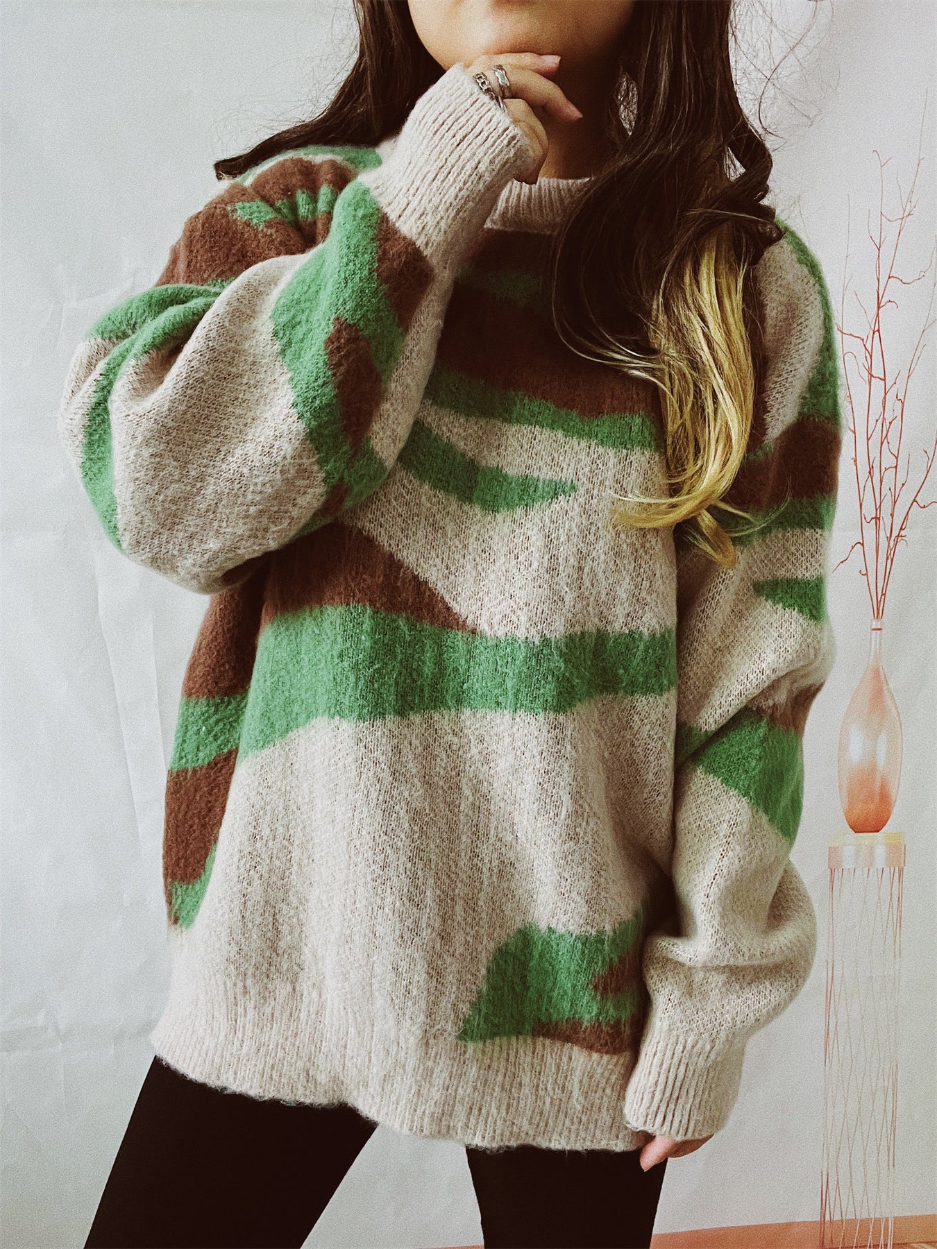 Asymmetric Striped Sweater