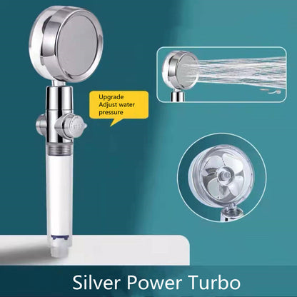 Shower Head Water Saving Flow 360 Degrees Rotating With Small Fan